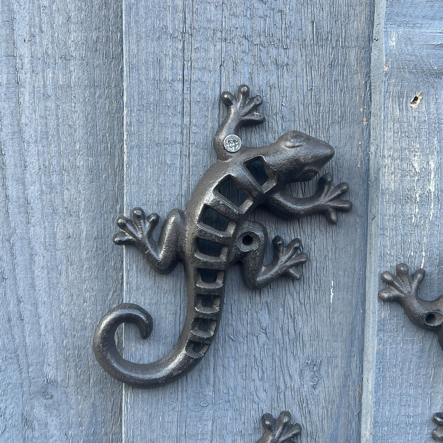 Set of 3 Small Gecko / Lizard Garden Wall Decorations