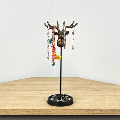 Metal Stag Head Jewellery Stand Hanger