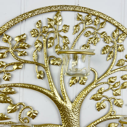 40cm Tree of Life Wall Art Tea Light Candle Holder