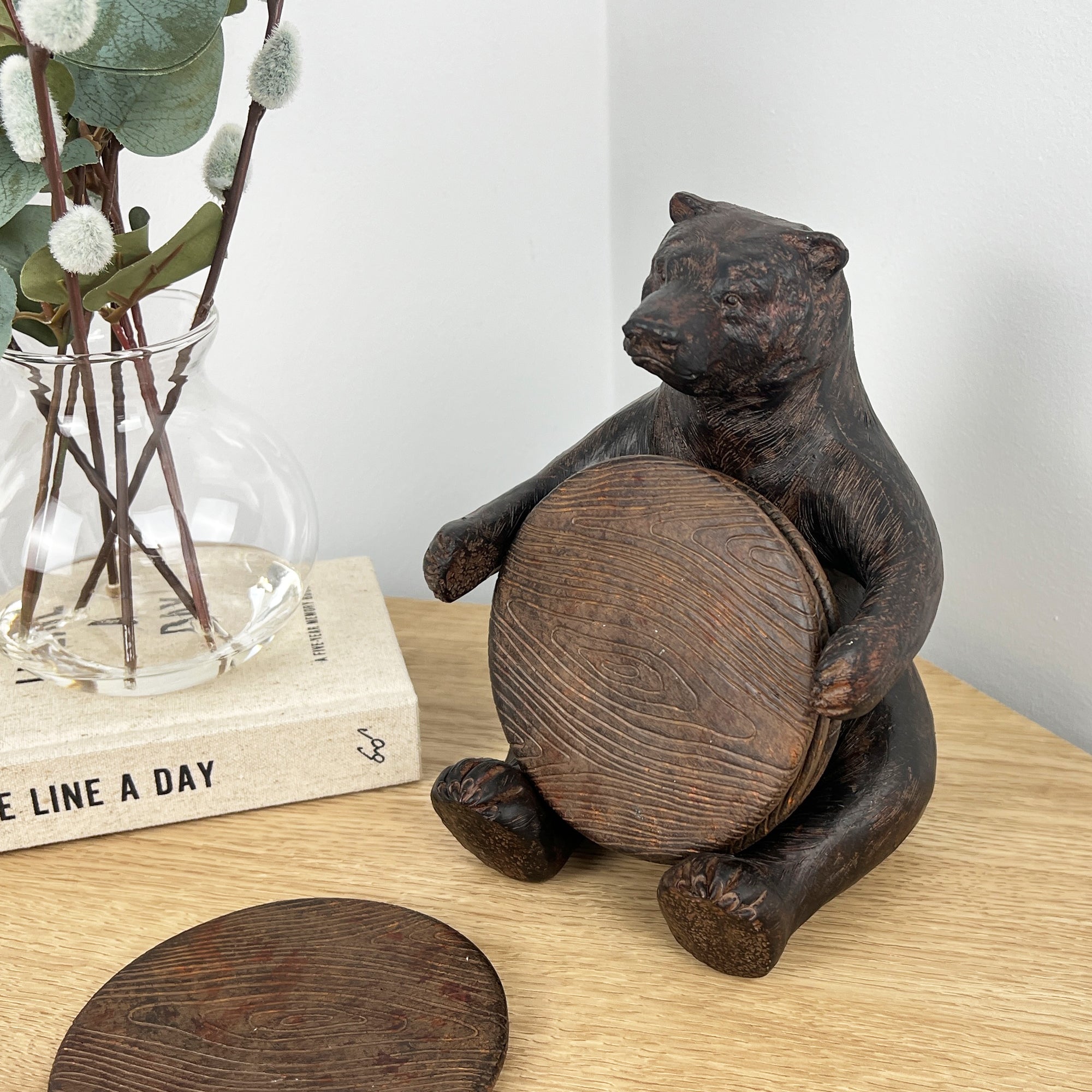 Bear Ornament Coasters with Holder Set