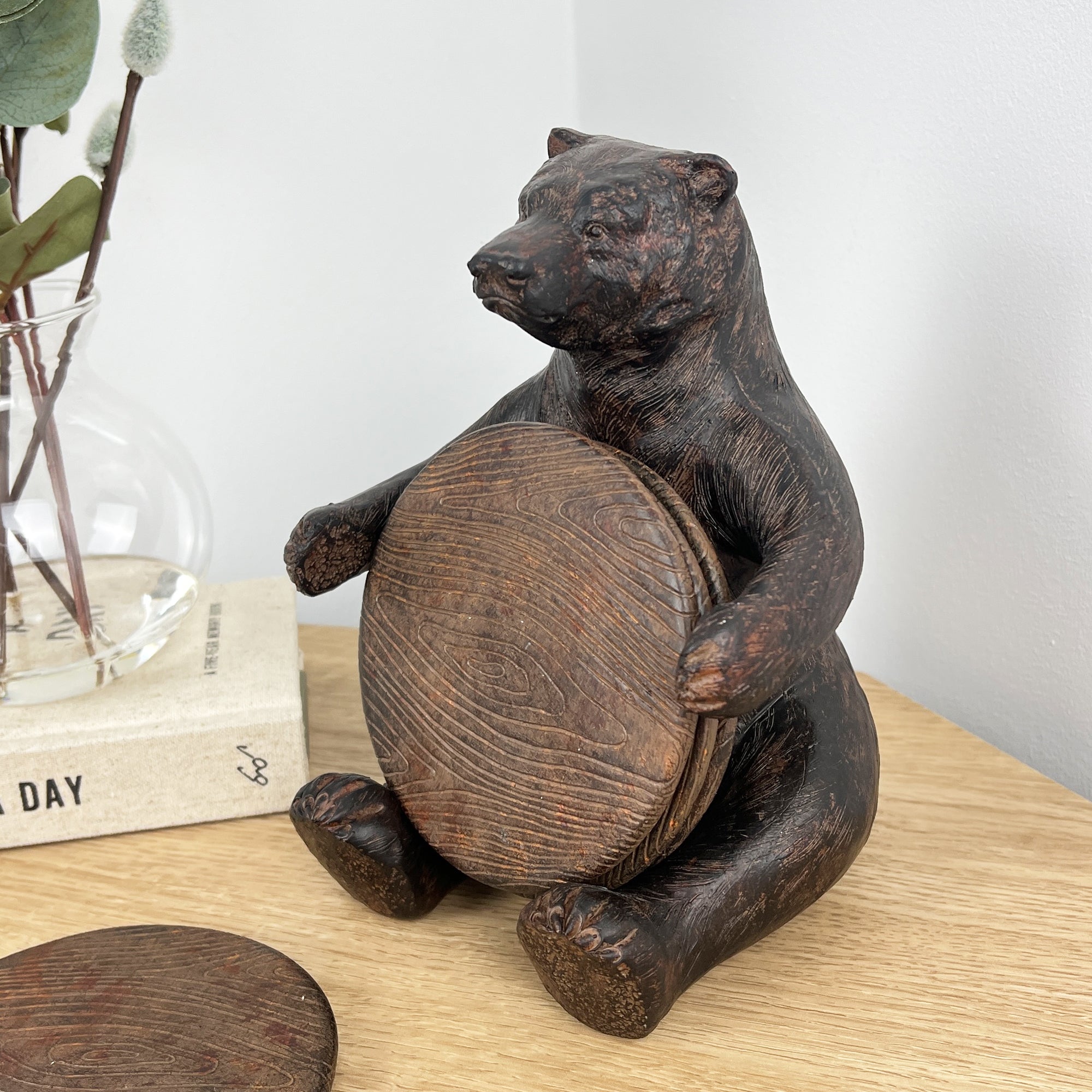 Bear Ornament Coasters with Holder Set