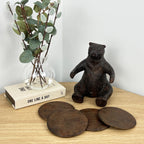 Bear Ornament Coasters with Holder Set