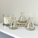 Set of 3 Conical Glass Bud Vases - Clear