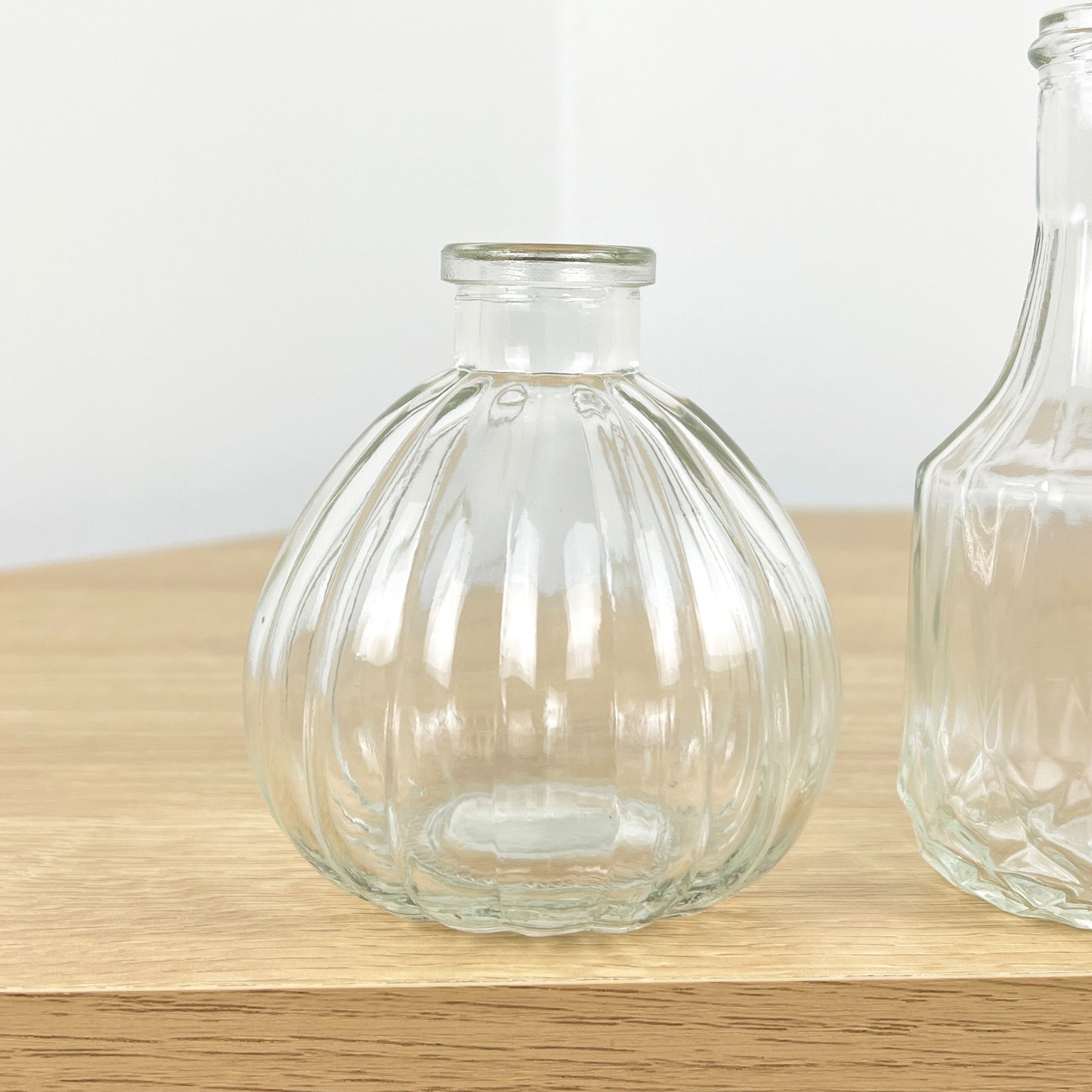 Set of 4 Vintage Style Bud Vases - Clear