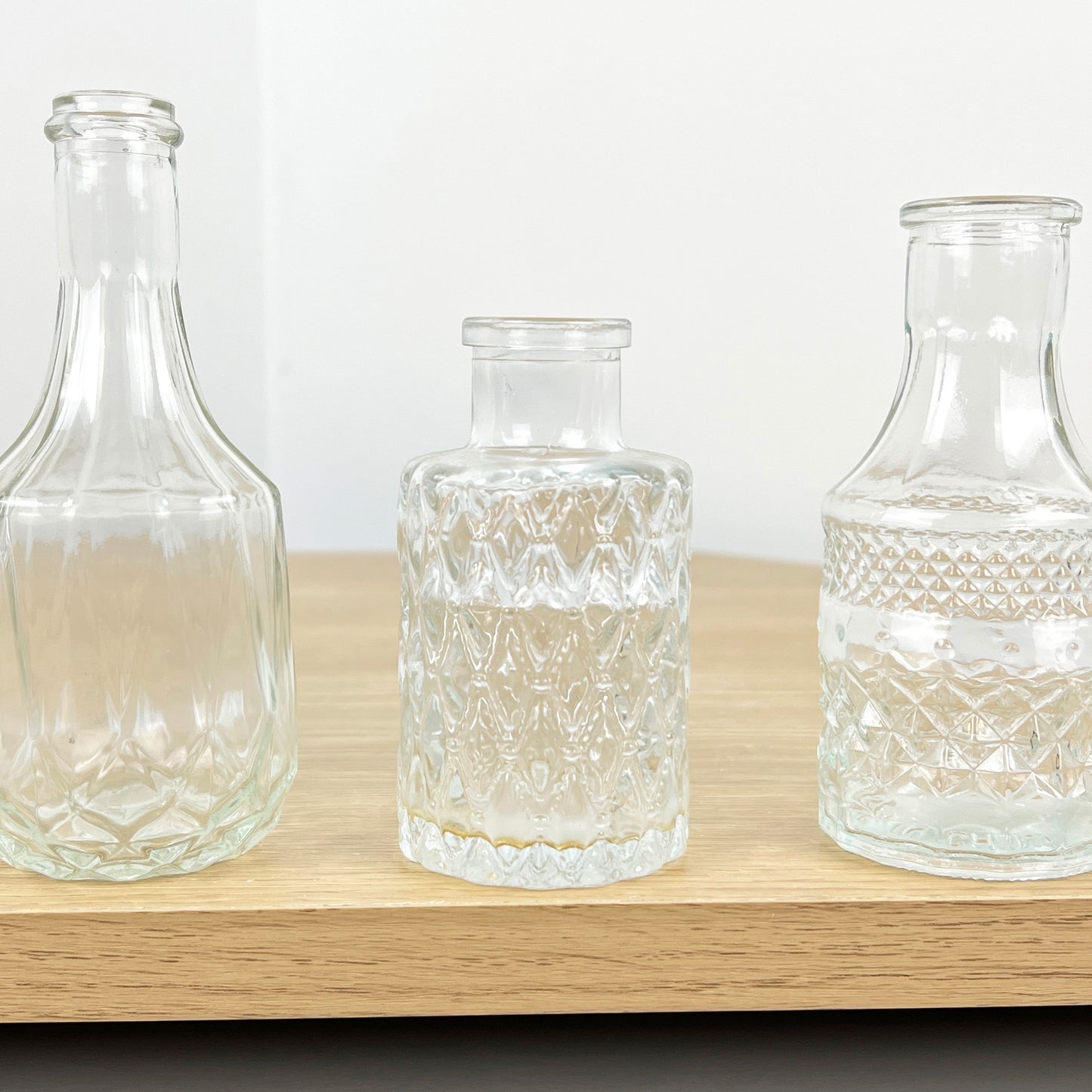 Set of 4 Vintage Style Bud Vases - Clear