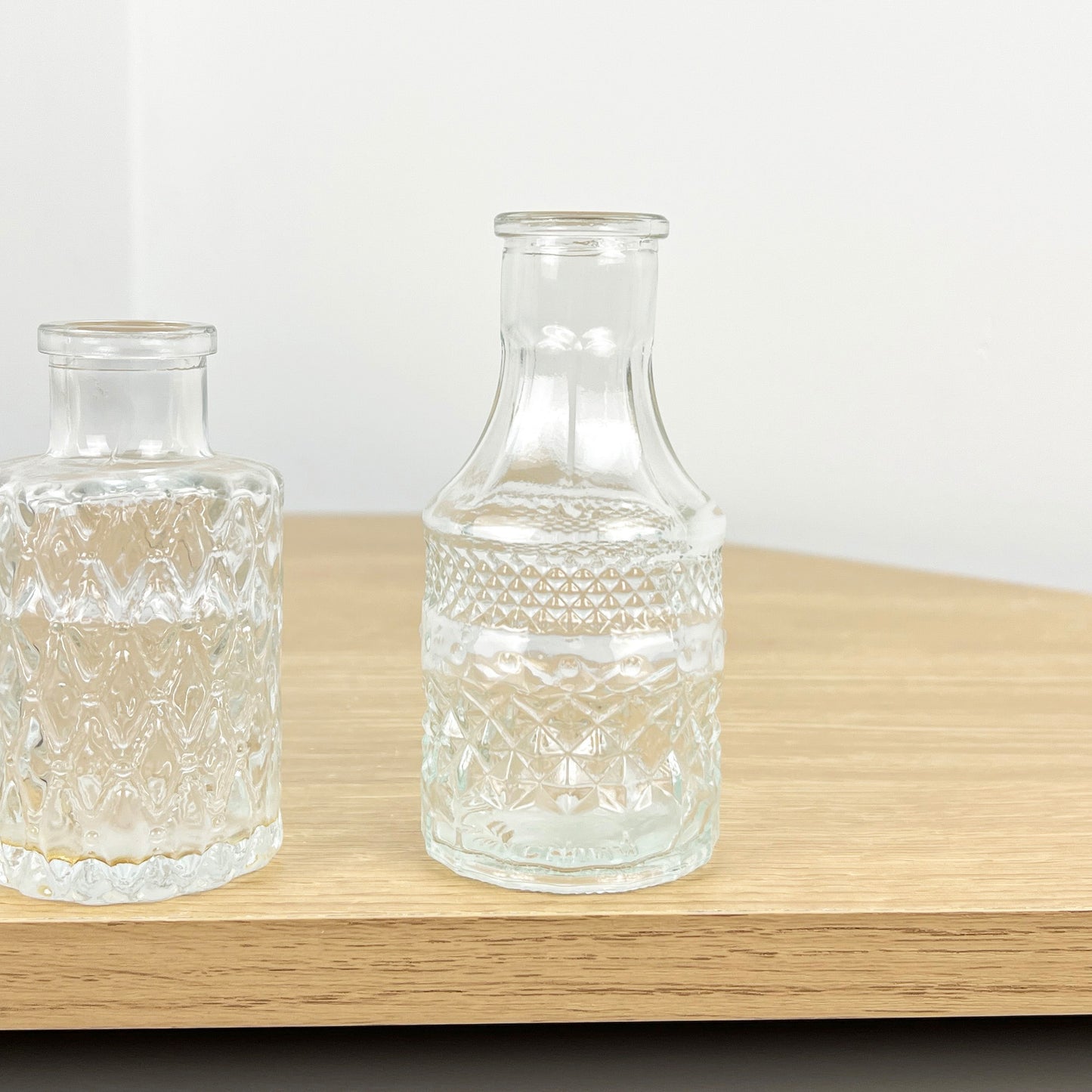 Set of 4 Vintage Style Bud Vases - Clear