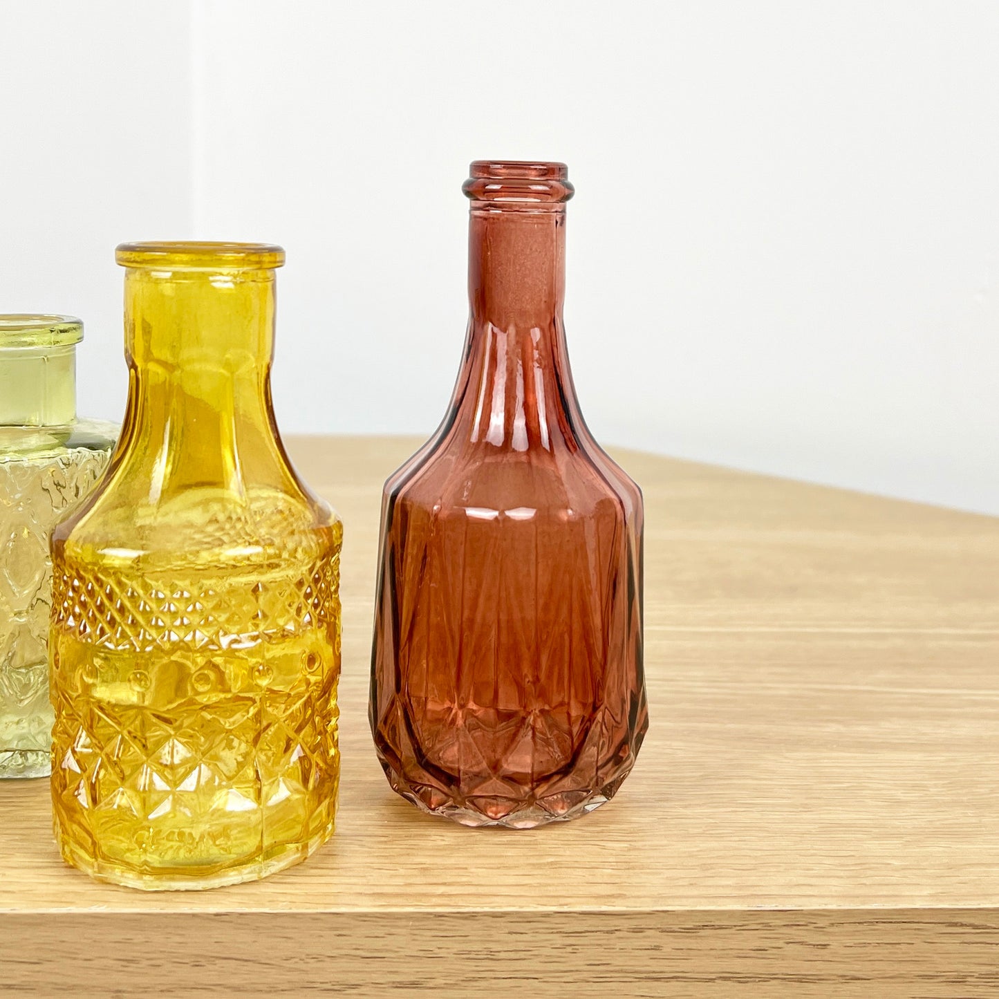 Set of 4 Vintage Style Bud Vases - Autumn Mix