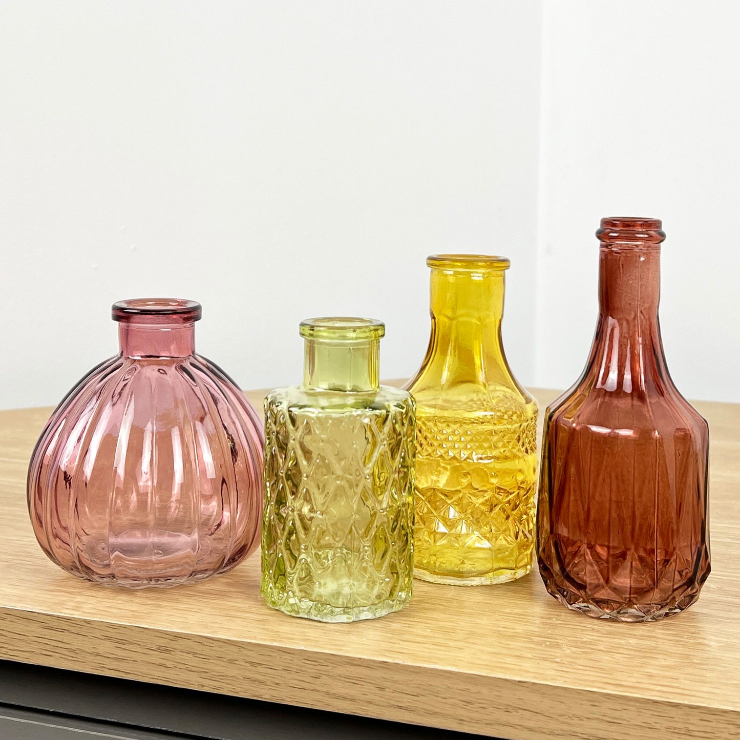 Set of 4 Vintage Style Bud Vases - Autumn Mix