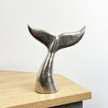 17cm Small Silver Whale Tail Ornament - Aluminium