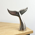 17cm Small Silver Whale Tail Ornament - Aluminium