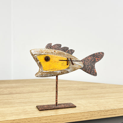 Rustic Fish on Stand Ornament