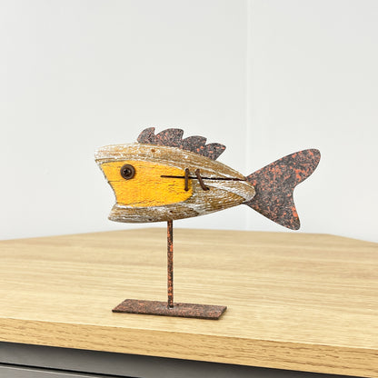 Rustic Fish on Stand Ornament