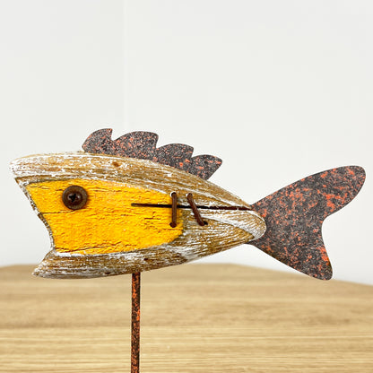 Rustic Fish on Stand Ornament