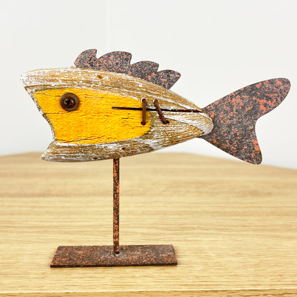 Rustic Fish on Stand Ornament