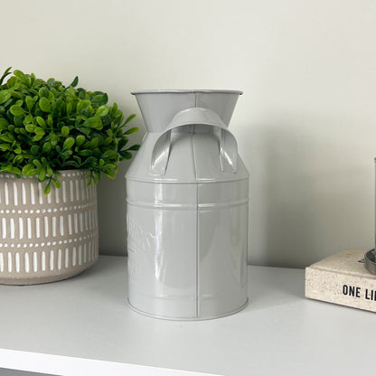 19cm Milk Churn Vase / Planter - Grey