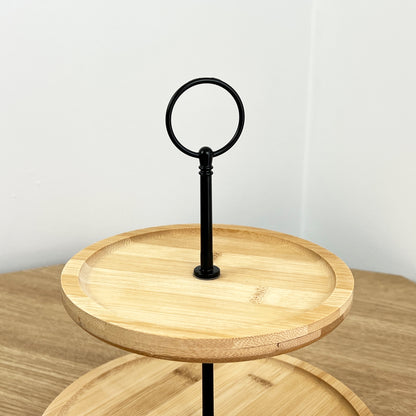 Two Tier Cake Stand - Bamboo