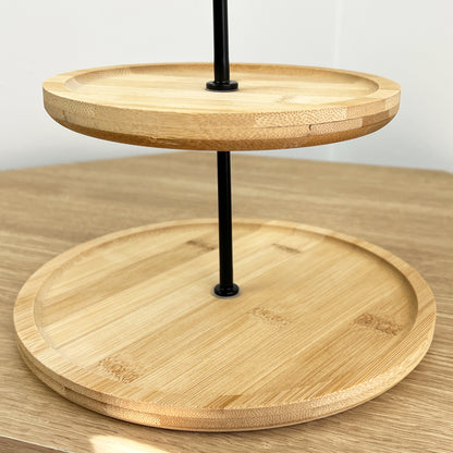 Two Tier Cake Stand - Bamboo