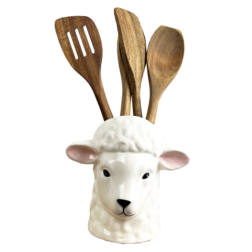 Sheep Kitchen Utensil Storage Pot – Ceramic