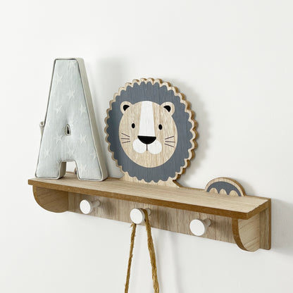 Lion Shelf with Storage Hooks