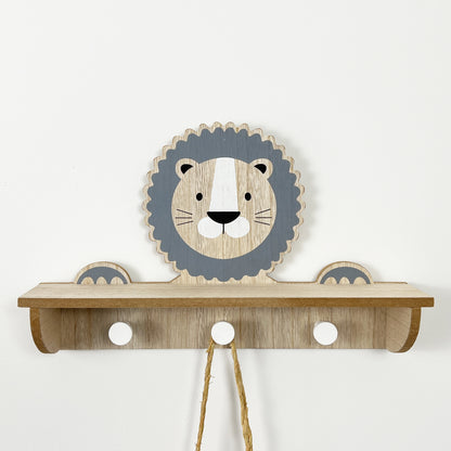 Lion Shelf with Storage Hooks