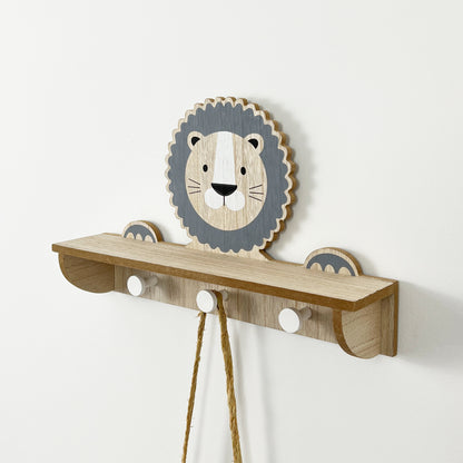 Lion Shelf with Storage Hooks