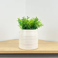Ribbed Ceramic Plant Pot Holder - Neutral Home Decoration