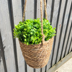 Set of 2 Hanging Woven Grass Planters