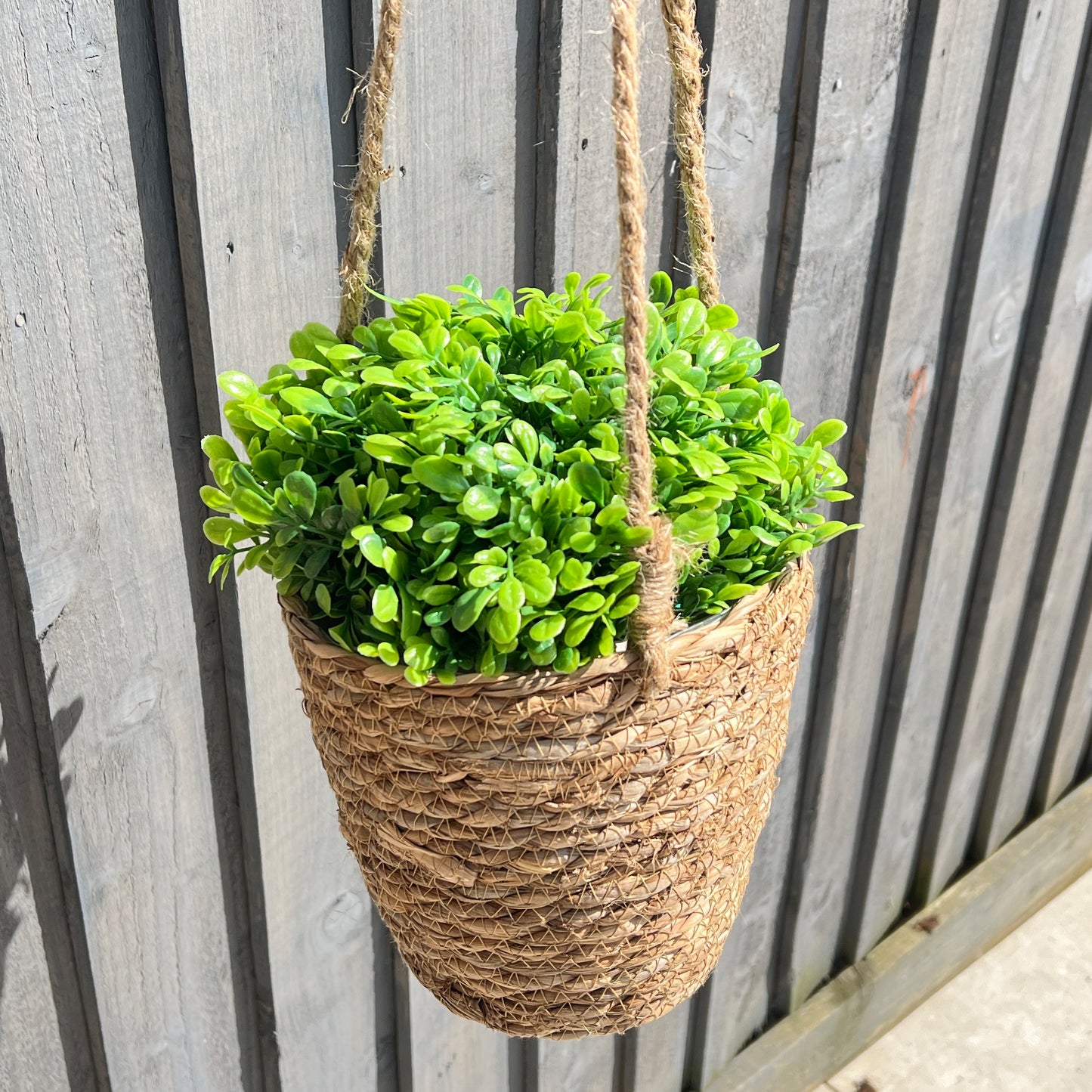 Set of 2 Hanging Woven Grass Planters