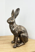 Large Sitting Hare Ornament - Bronze Finish