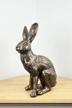 Large Sitting Hare Ornament - Bronze Finish