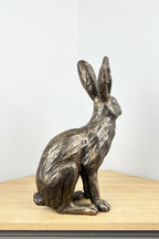 Large Sitting Hare Ornament - Bronze Finish
