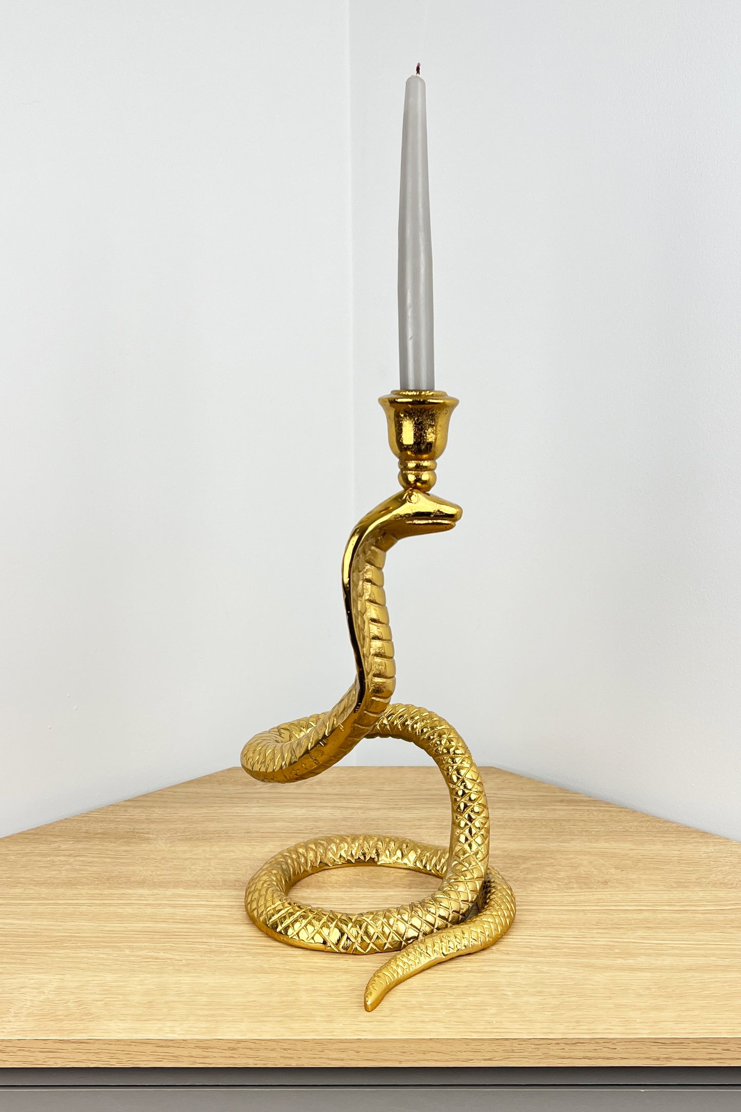 Large Metal Snake Candle Stick Holder