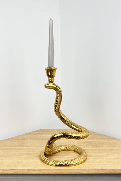 Large Metal Snake Candle Stick Holder