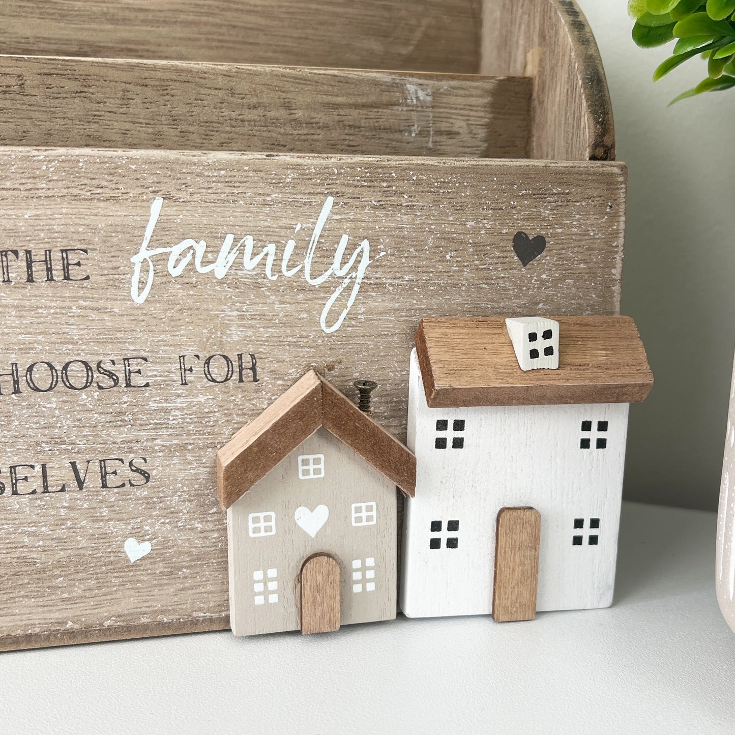 Rustic Houses Wooden Letter Rack