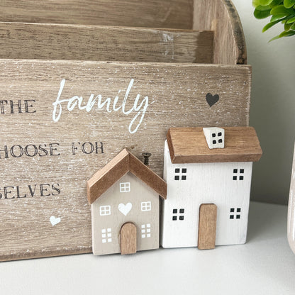 Rustic Houses Wooden Letter Rack