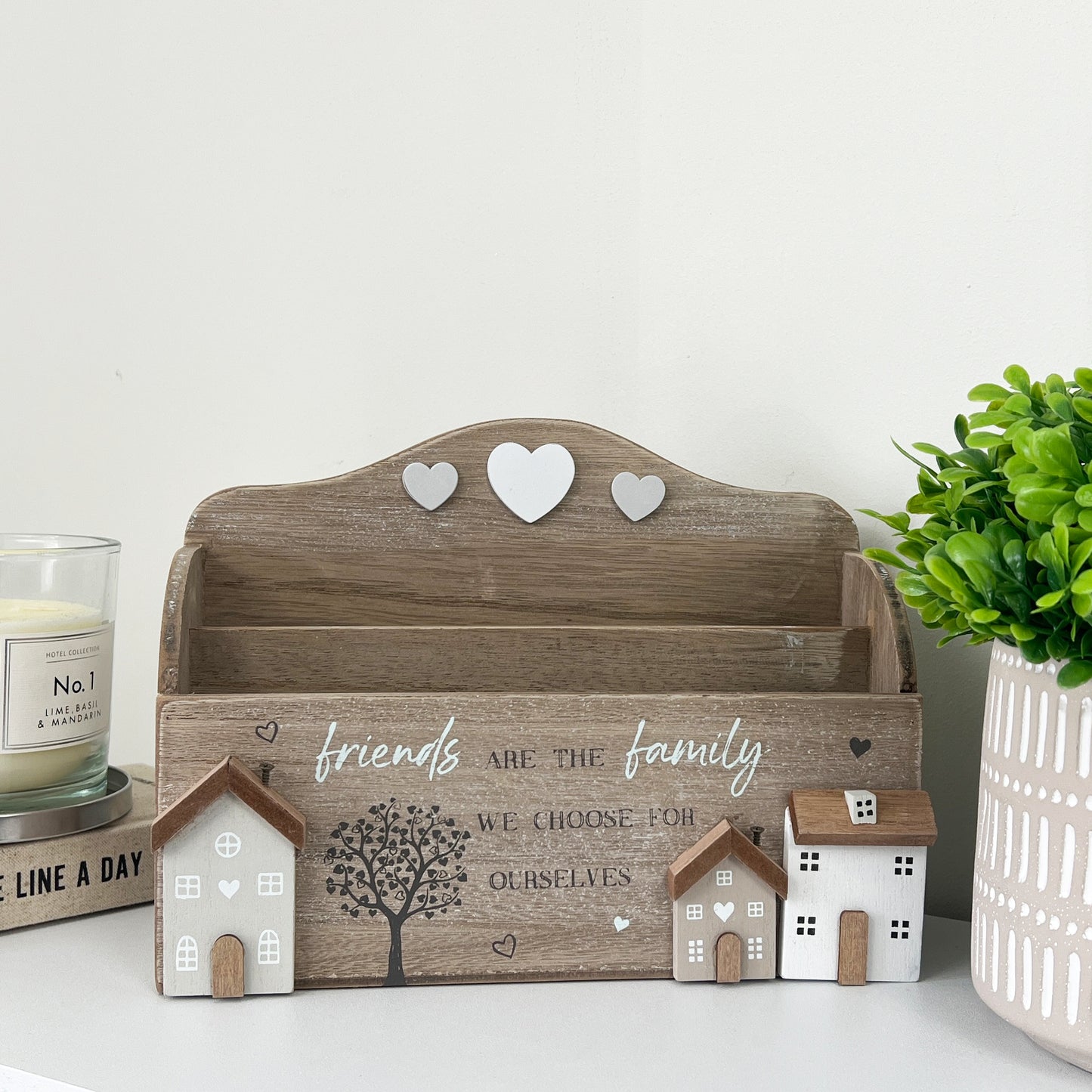 Rustic Houses Wooden Letter Rack