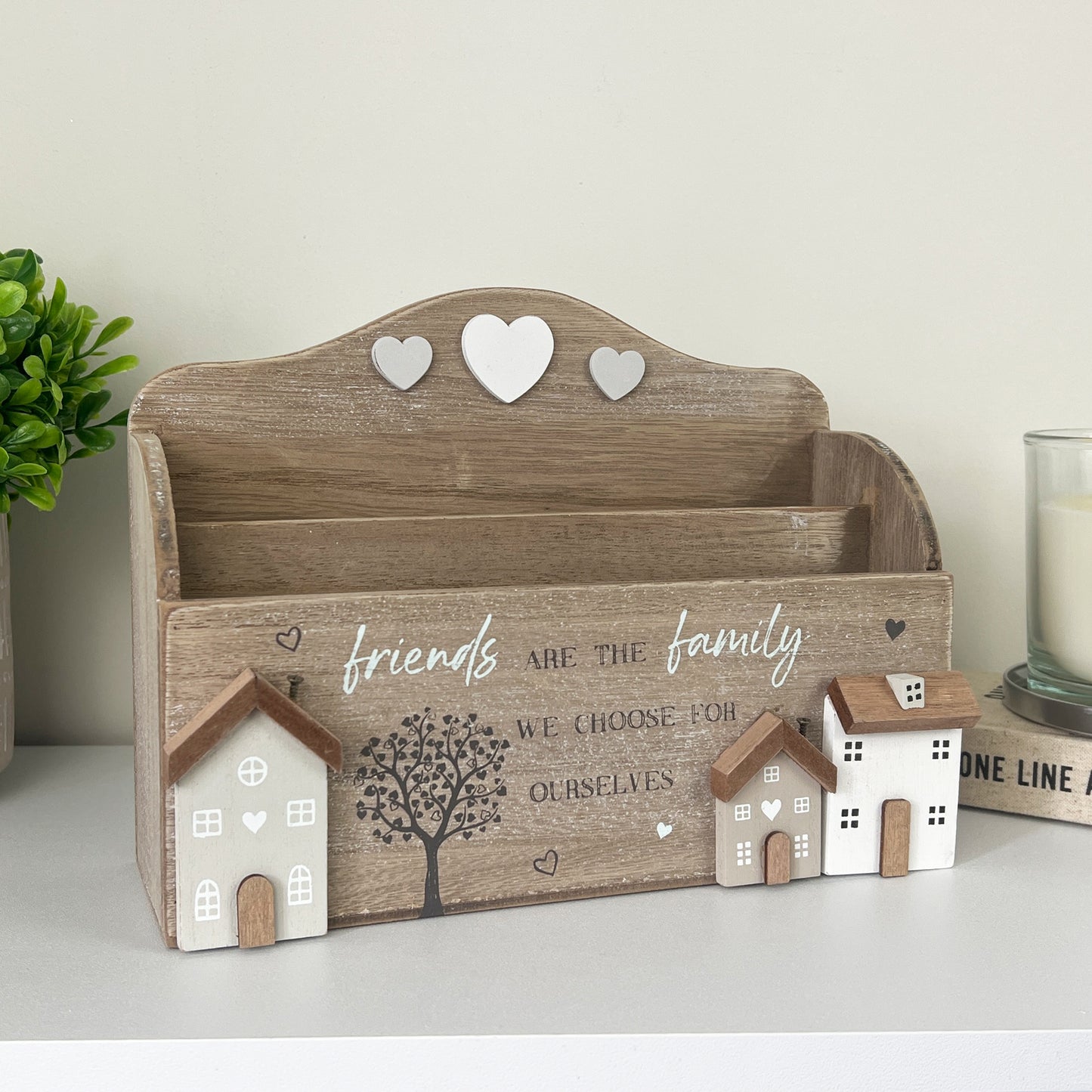 Rustic Houses Wooden Letter Rack