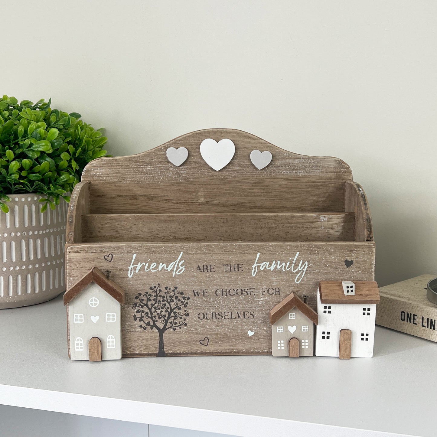 Rustic Houses Wooden Letter Rack