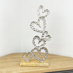 Large Hearts Sculpture on Wood