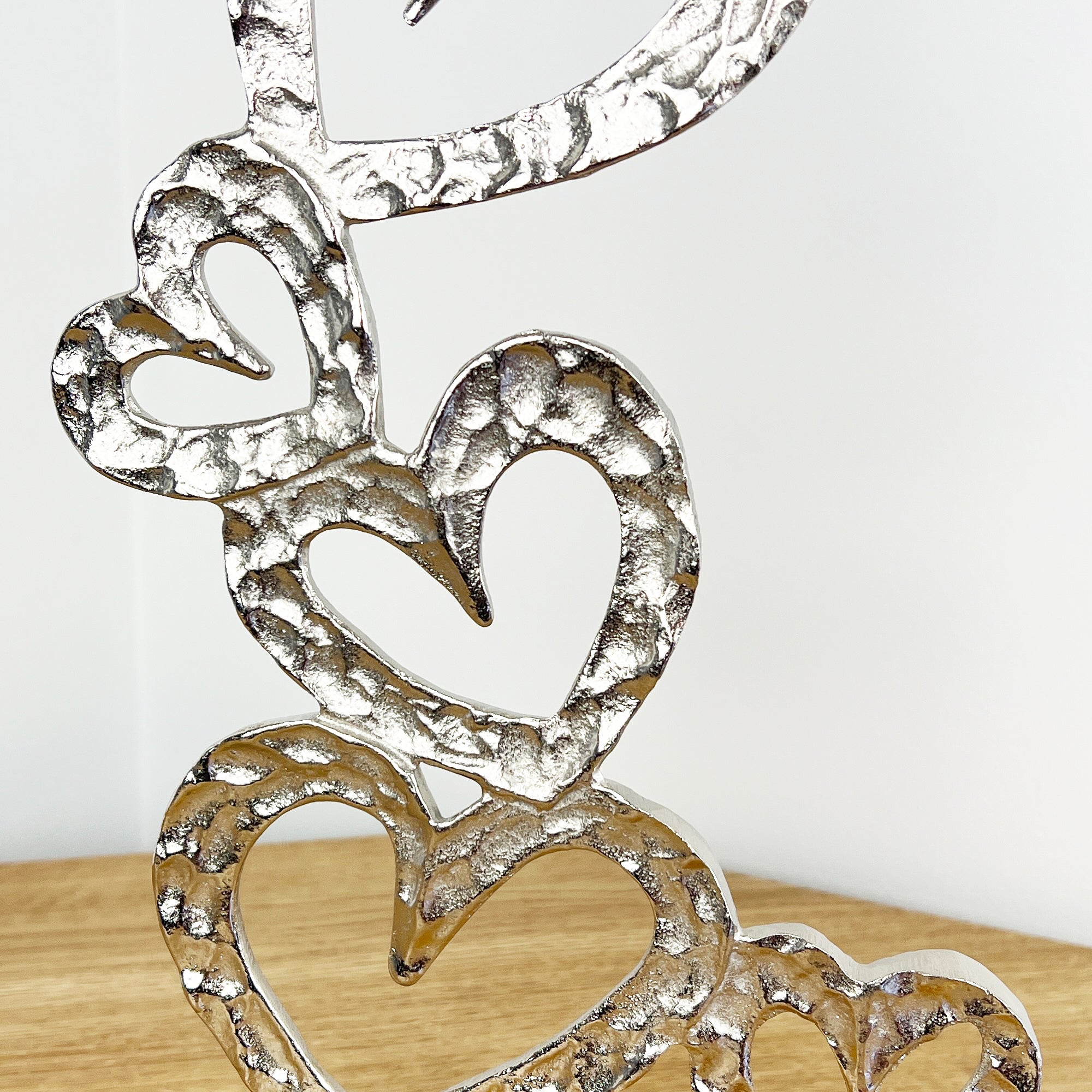 Large Hearts Sculpture on Wood