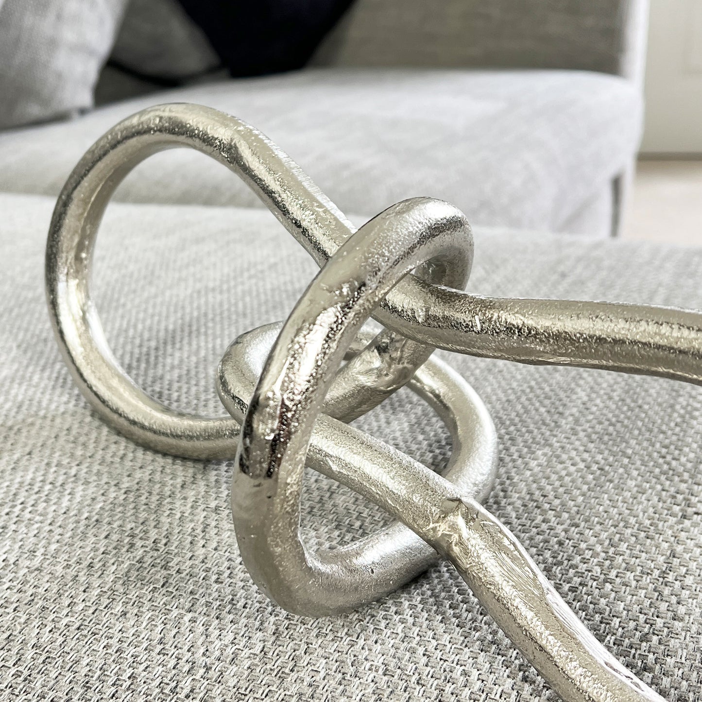 Silver Abstract Knot Sculpture - Aluminium