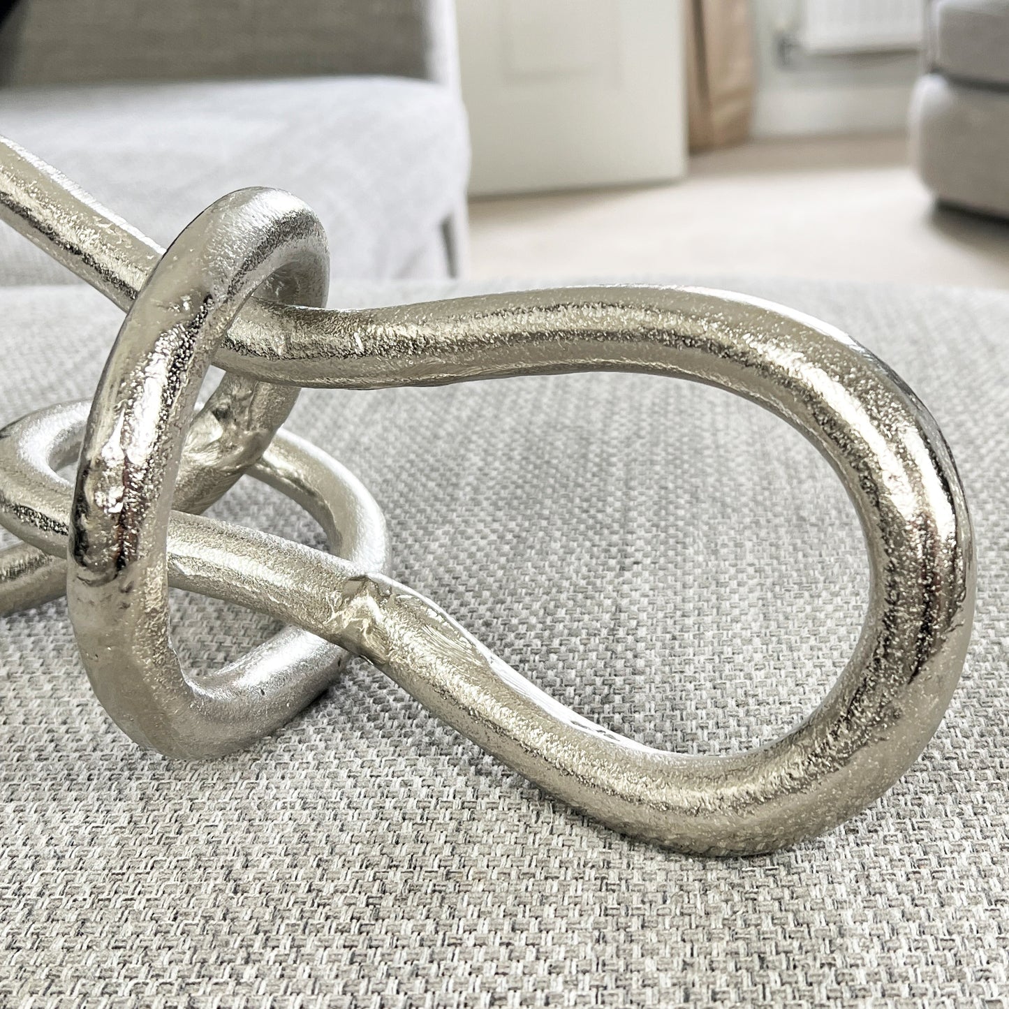 Silver Abstract Knot Sculpture - Aluminium