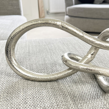 Silver Abstract Knot Sculpture - Aluminium