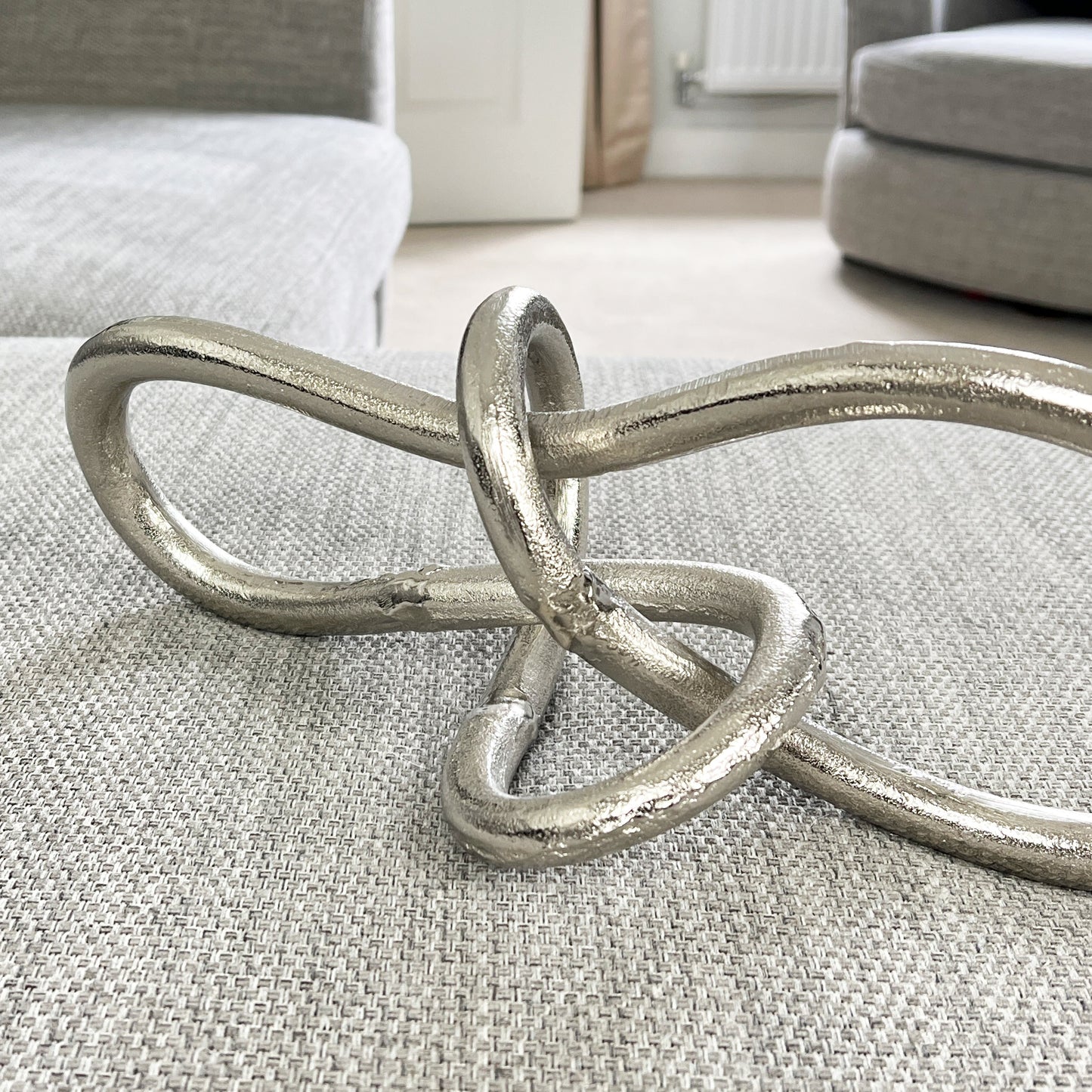 Silver Abstract Knot Sculpture - Aluminium