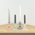 Set of 4 Glass Candle Holders – Pastel Mix