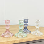 Set of 4 Glass Candle Holders – Pastel Mix