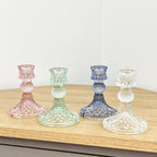 Set of 4 Glass Candle Holders – Pastel Mix