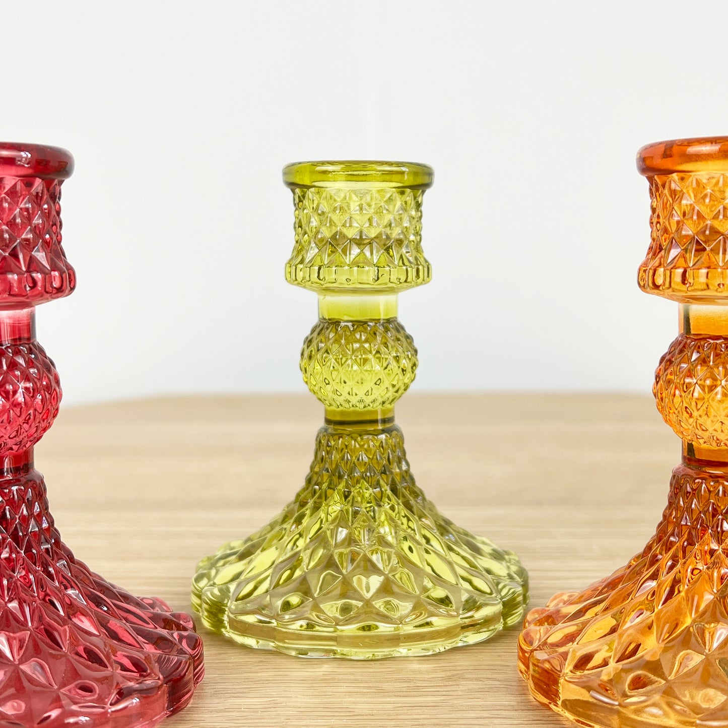 Set of 4 Glass Candle Holders – Bright Mix