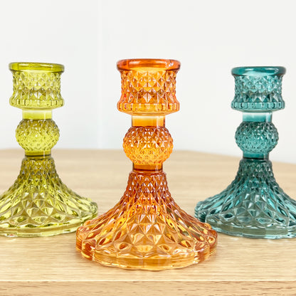 Set of 4 Glass Candle Holders – Bright Mix