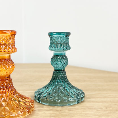 Set of 4 Glass Candle Holders – Bright Mix